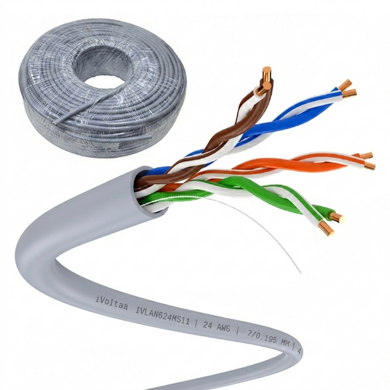 iVoltaa Cat6 Ethernet Cable Bundle — UTP, 100% Bare Copper, 1 Gbps, 250 MHz — with Free RJ45 Connectors