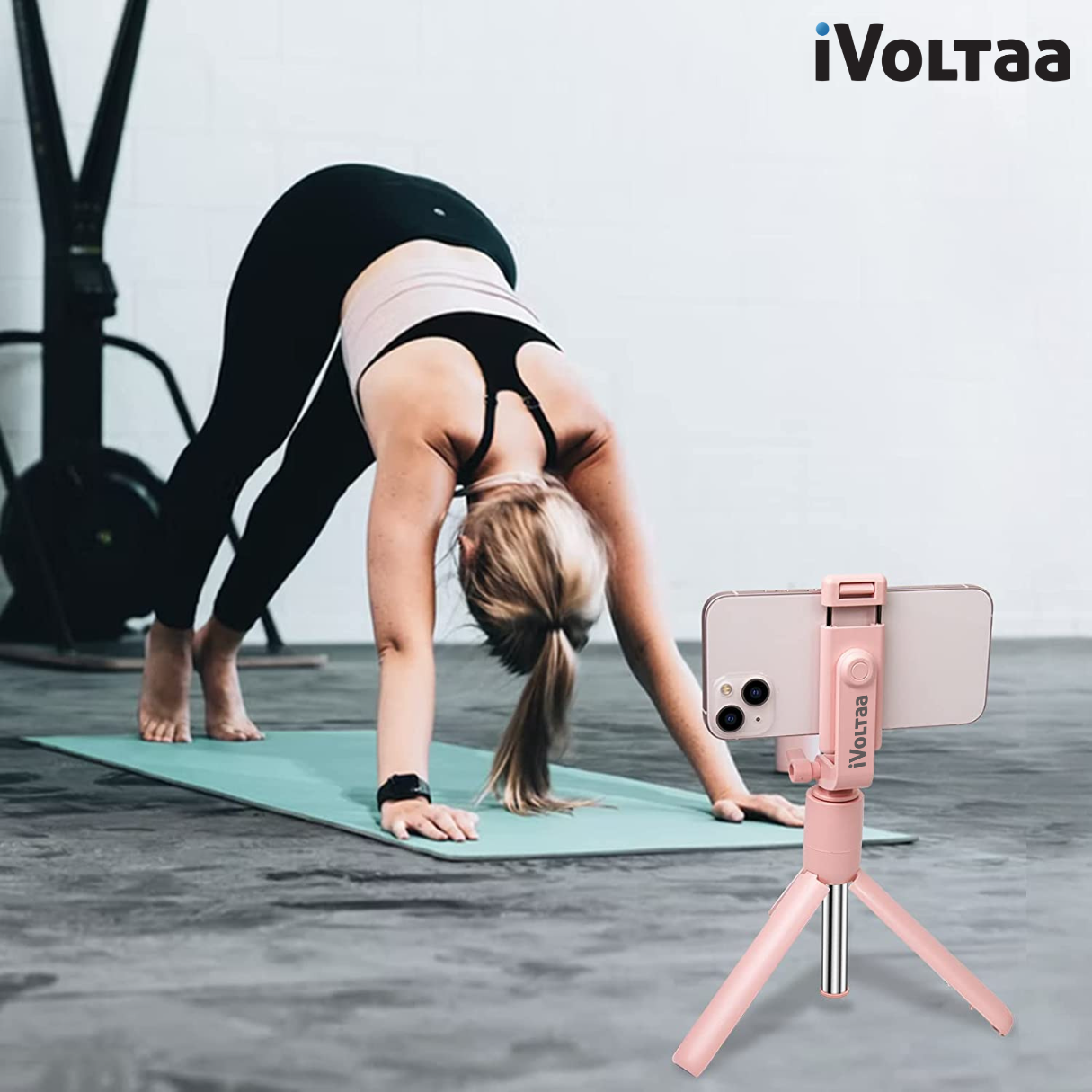 iVoltaa Selfie Stick Tripod with Detachable Wireless Remote, Extendable Selfie Stick with in-Built Tripod for Smartphones ( Black )