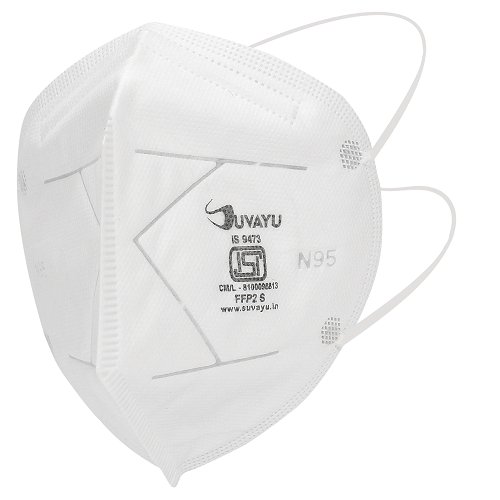 Suvayu N-95 ISI Certified A.I.I.M.S Approved 5-Layer FFP2 Mask - White