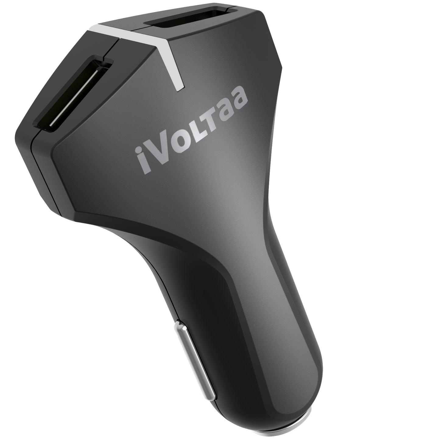 iVoltaa QC 3.0 Dual Port 36 W Turbo Car Charger with Type C Cable (Black)