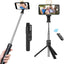iVoltaa Selfie Stick Tripod with Detachable Wireless Remote, Extendable Selfie Stick with in-Built Tripod & LED Fill Light for Smartphones ( Black )