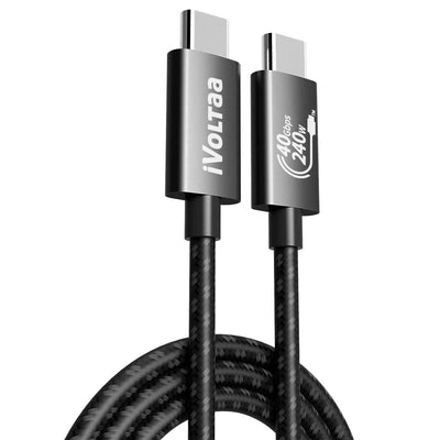 iVoltaa USB C 40Gbps Cable | 240W Power Delivery | USB 4 | 8K Video | USB-IF Certified