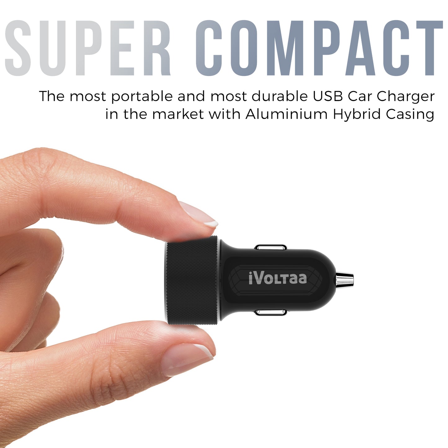 iVoltaa Intelli Charge Dual USB 3.4A Smart Car Charger for All Smartphones