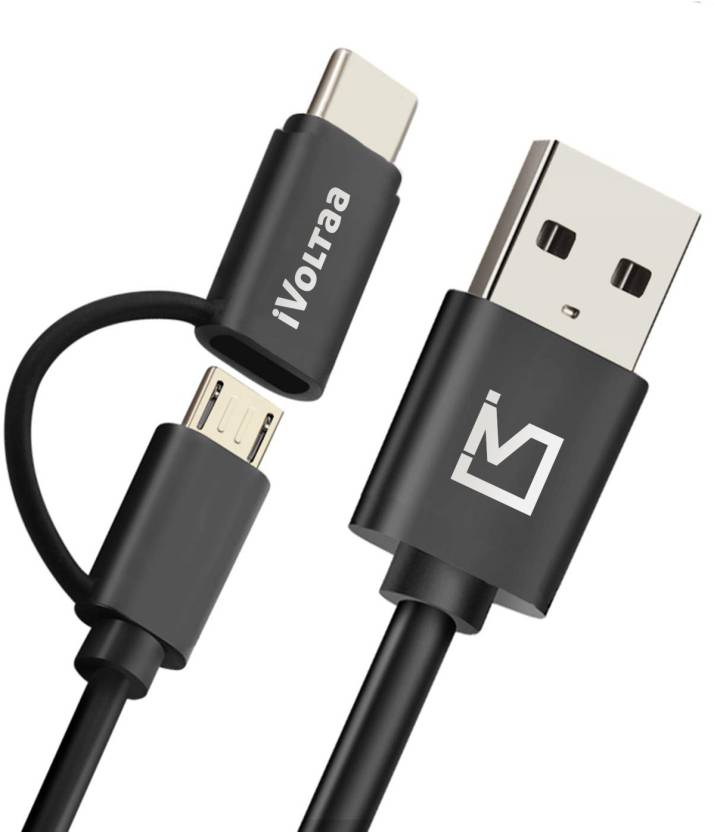 iVoltaa 2in1 Micro & Type-C Cable 1M (Black)