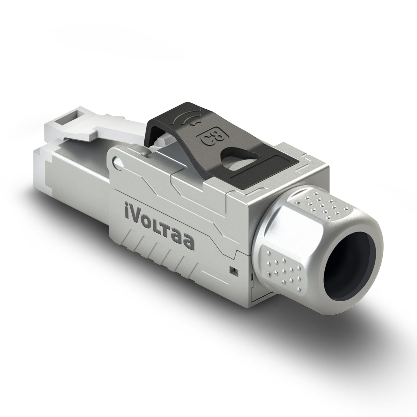 iVoltaa® CAT8 RJ45 Connector Tool-Free | Metal Shielded Ethernet Plug | 22-24 AWG | Field Termination | Reusable