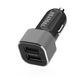 iVoltaa 4.8 A - 24W Dual Port Metal Car Charger (Black)