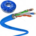 iVoltaa Cat6A Ethernet Cable Drum — SF/UTP Double Shielded, Bare Copper, 10 Gbps, 550 MHz — 50m to 305m with Free RJ45 Connectors
