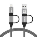iVoltaa 4 in 1 PD Lightning 60W Type C/USB A to Type C/Lightning Cable Fast Data Transfer