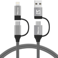 iVoltaa USB C 4in1 Charging Cable - PD 60W, 3.3 Feet, Type C/USB A/Lightning Connection