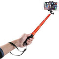 iVoltaa Smile Selfy Stick Aluminium Bluetooth Selfie Kit for iPhone & Android with Carry Bag - Mars Red