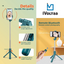 iVoltaa Selfie Stick Tripod with Detachable Wireless Remote, Extendable Selfie Stick with in-Built Tripod for Smartphones ( Black )