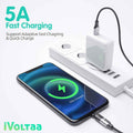 iVoltaa USB Type C Cable 5 A 1.2 m PD 100 Watts 180 Degree Rotation (Compatible with Mobile, Tablet, Laptop, Computer, Camera, Black, One Cable)