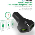 iVoltaa QC 3.0 Dual Port 36 W Turbo Car Charger with Type C Cable (Black)