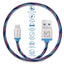 iVoltaa Pixie Micro USB to USB 2.4 Braided Cable - 3.3 Feet (1 Meter) - Kyber Blue