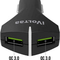 iVoltaa QC 3.0 Dual Port 36 W Turbo Car Charger with Type C Cable (Black)