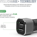 iVoltaa 4.8 A - 24W Dual Port Metal Car Charger (Black)