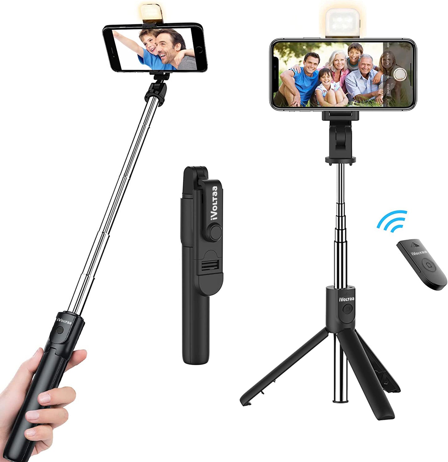mover Enhed Moderat iVoltaa Selfie Stick Tripod with Detachable Wireless Remote, Extendabl