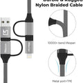 iVoltaa 4 in 1 PD Lightning 60W Type C/USB A to Type C/Lightning Cable Fast Data Transfer
