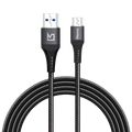 iVoltaa Braided & Metal 4A Sync & Fast Charge Micro USB Cable (1 M / 3.3 Ft. Long - Black)