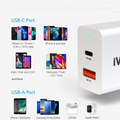 iVoltaa 20W USB-C PD & QC Power Delivery PD3.0 Dual port Fast Wall Charger