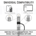 iVoltaa USB C 4in1 Charging Cable - PD 60W, 3.3 Feet, Type C/USB A/Lightning Connection