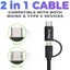iVoltaa 2in1 Micro & Type-C Cable 1M  (Black)