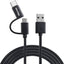 iVoltaa 2in1 Micro & Type-C Cable 1M  (Black)