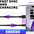 iVoltaa Fishnet Design Sync & Fast Charge Type-C Cable (1 M / 3.3 Ft. Long - Black)…