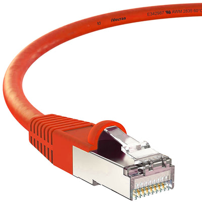 CAT 7 Lan cable red in color, dual shielded with RJ45 connectors